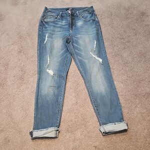 Women's Blue Distressed Jeans
